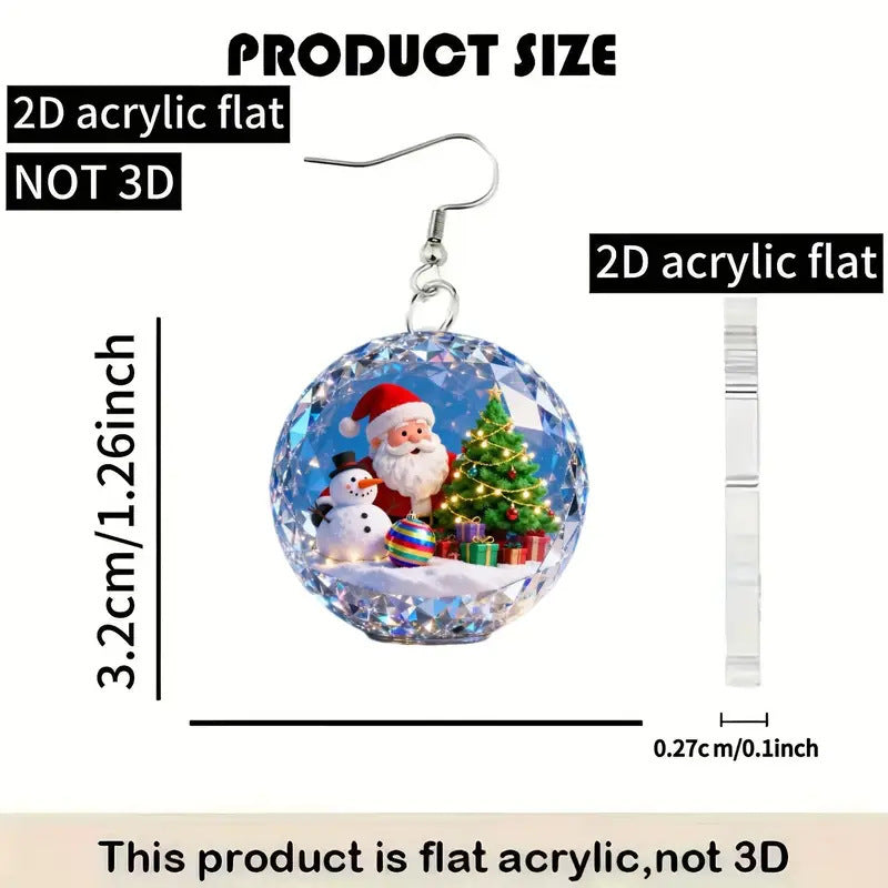 Creative Flat Acrylic Crystal Ball Shape Earrings