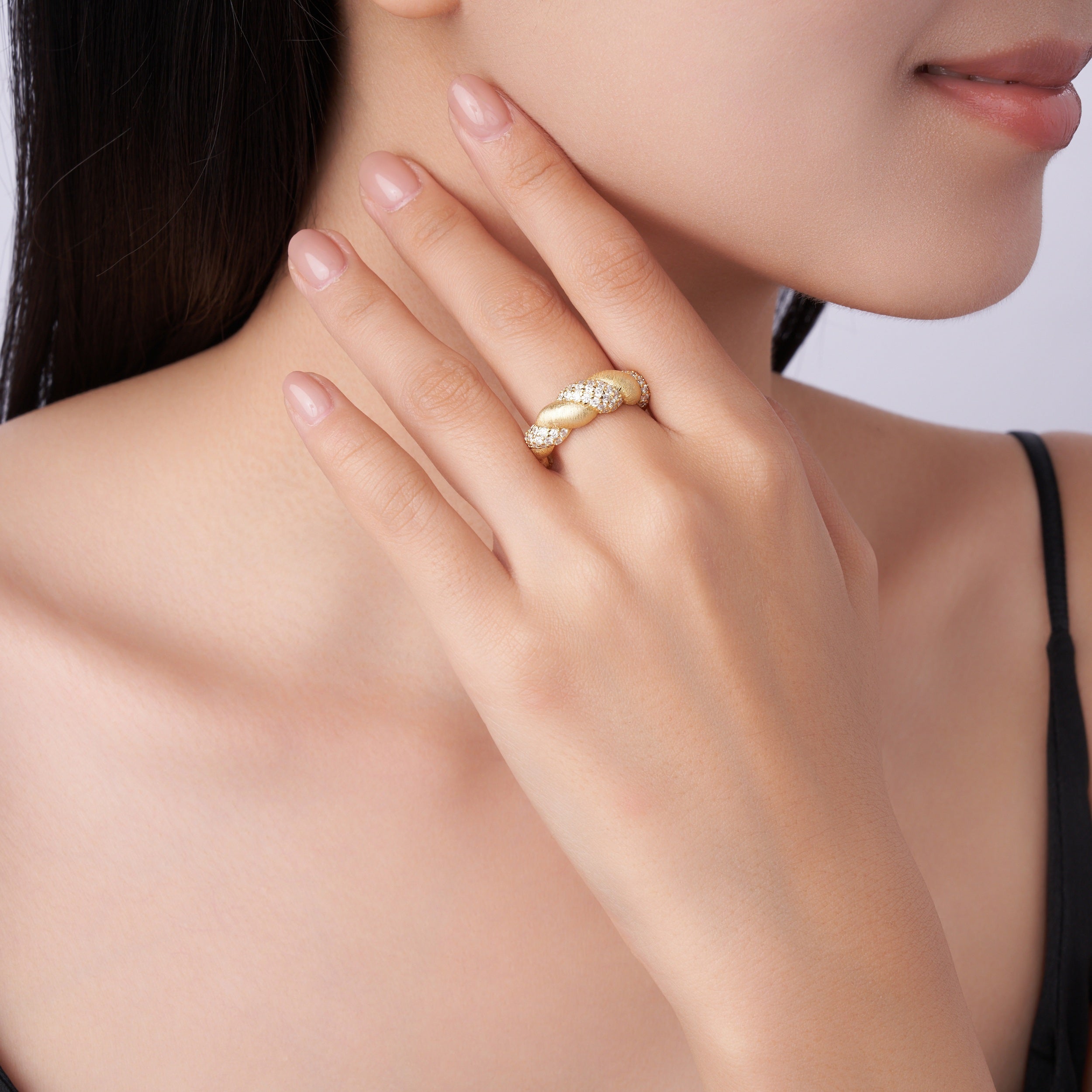 Tengman - A Fashionable Jewelry Accessory Set With Moissanite S925 Sterling Silver And Gold-plated Diamond