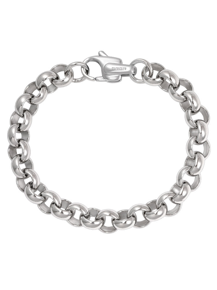 Hip Hop European And American Fashion High-end And Timeless Silver O-ring Titanium Steel Bracelet