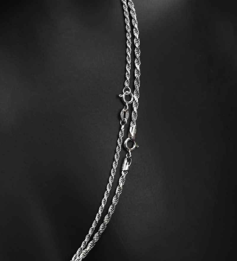 Platinum-plated Pure Silver Twist Chain