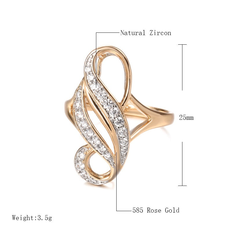 Ring Special-interest Design Irregular Geometric Rose Gold
