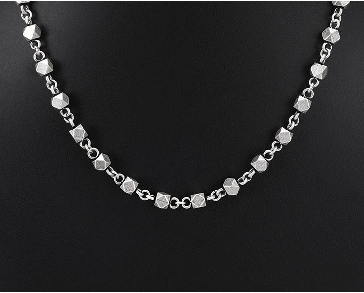 Geometric Block Splicing Hip Hop European And American Personalized Titanium Steel Retro Necklace