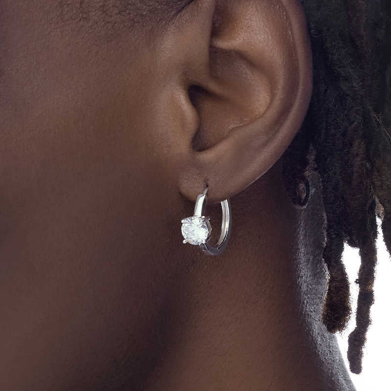 S925 Sterling Silver Diamond Earrings For Men And Women