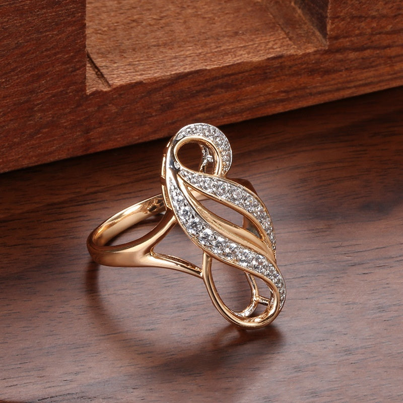Ring Special-interest Design Irregular Geometric Rose Gold