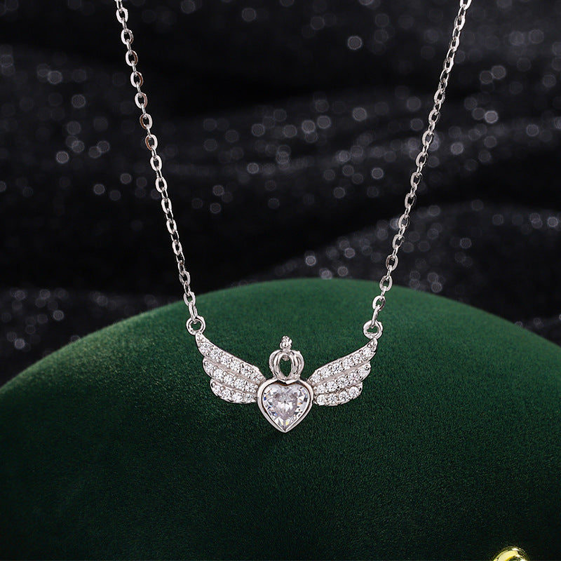 Angel Wings Ins Crown Love Pendant Necklace