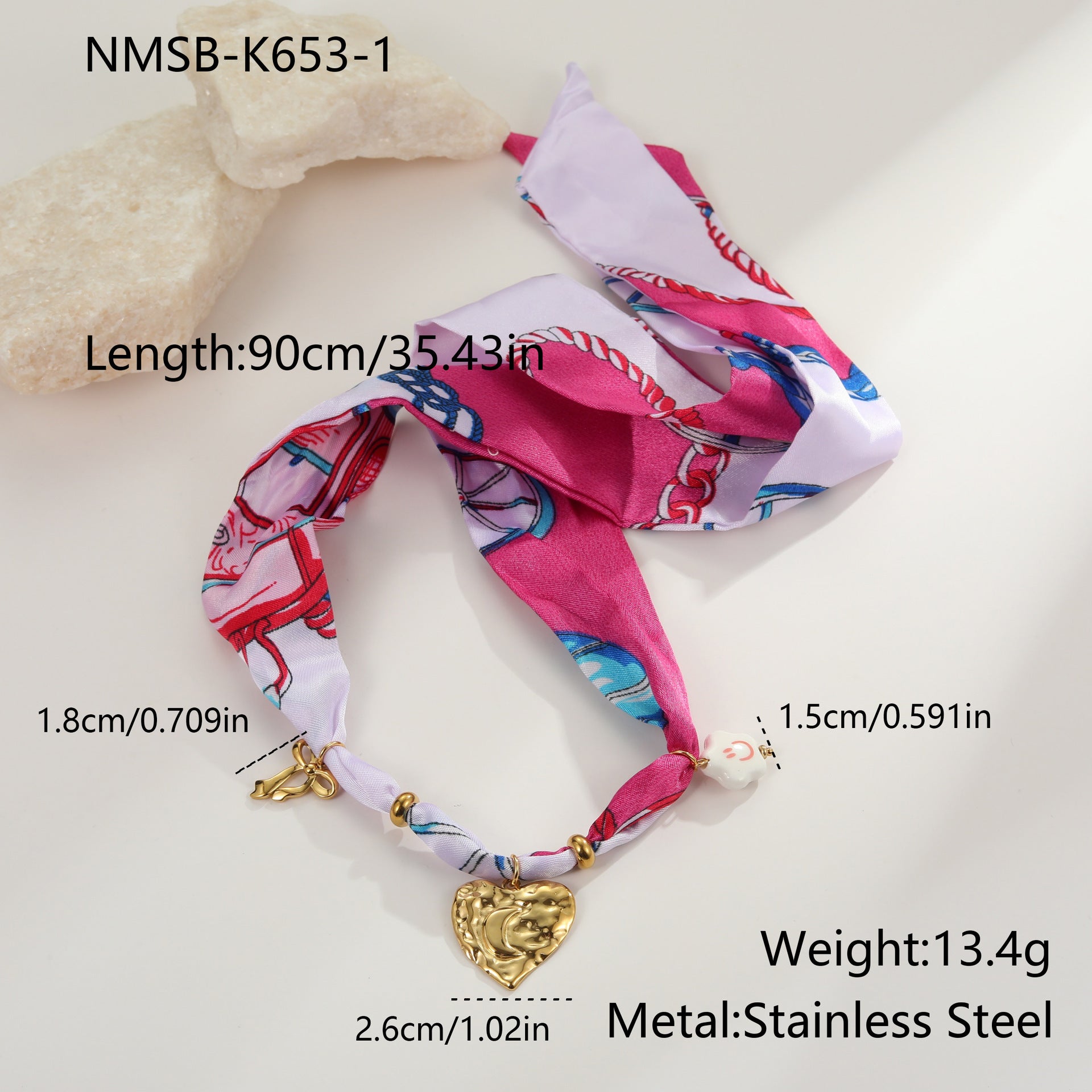 European And American Style Autumn And Winter Silk Scarf Series Design Stainless Steel Necklace