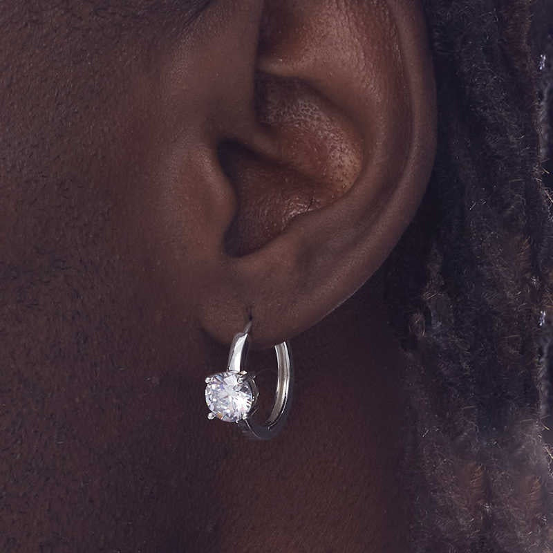 S925 Sterling Silver Diamond Earrings For Men And Women