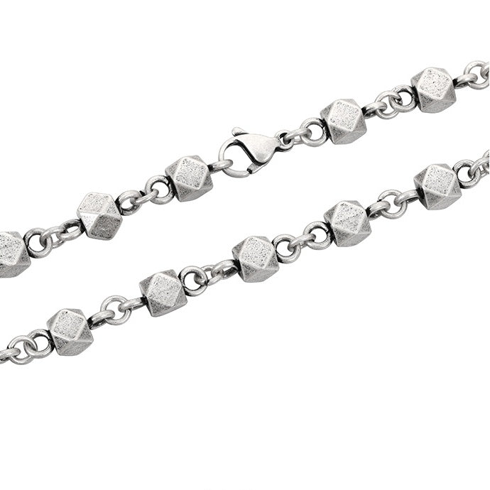 Geometric Block Splicing Hip Hop European And American Personalized Titanium Steel Retro Necklace