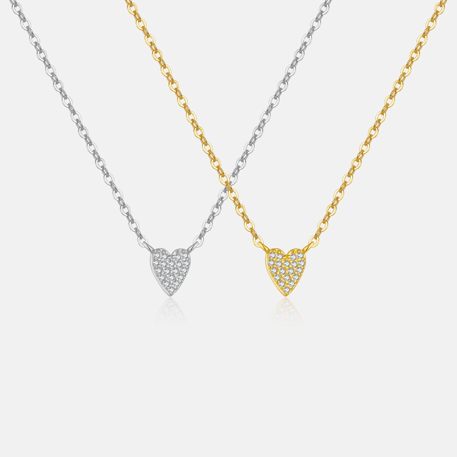 S925 Loving Heart In Sterling Silver Diamond Heart-shaped Pendant Necklace