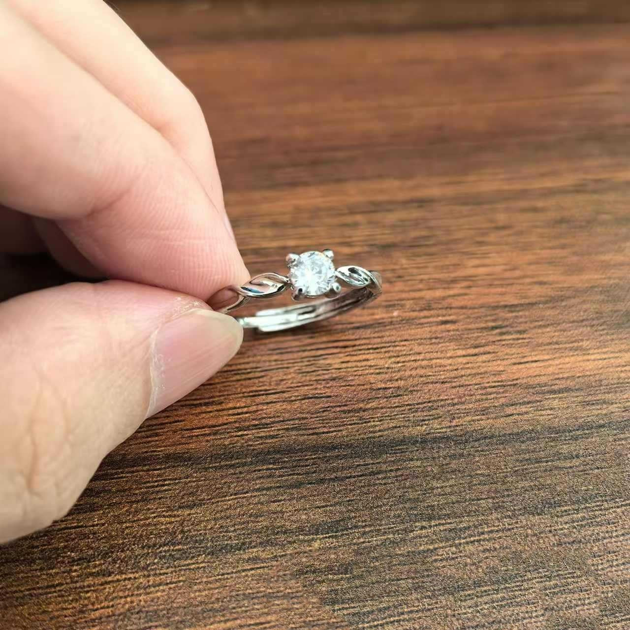 Fashionable All-match Diamond Ring Men's Zinc Alloy