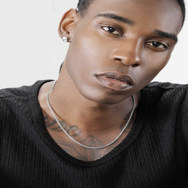 Men's 925 Sterling Silver Distressed Dragon Bone Necklace