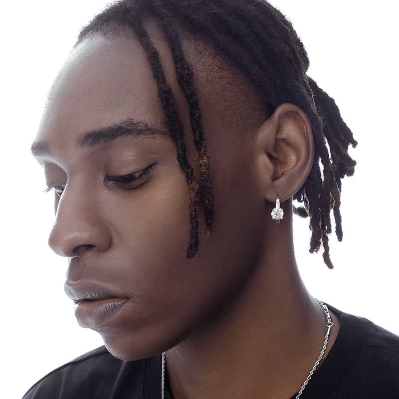 S925 Sterling Silver Diamond Earrings For Men And Women