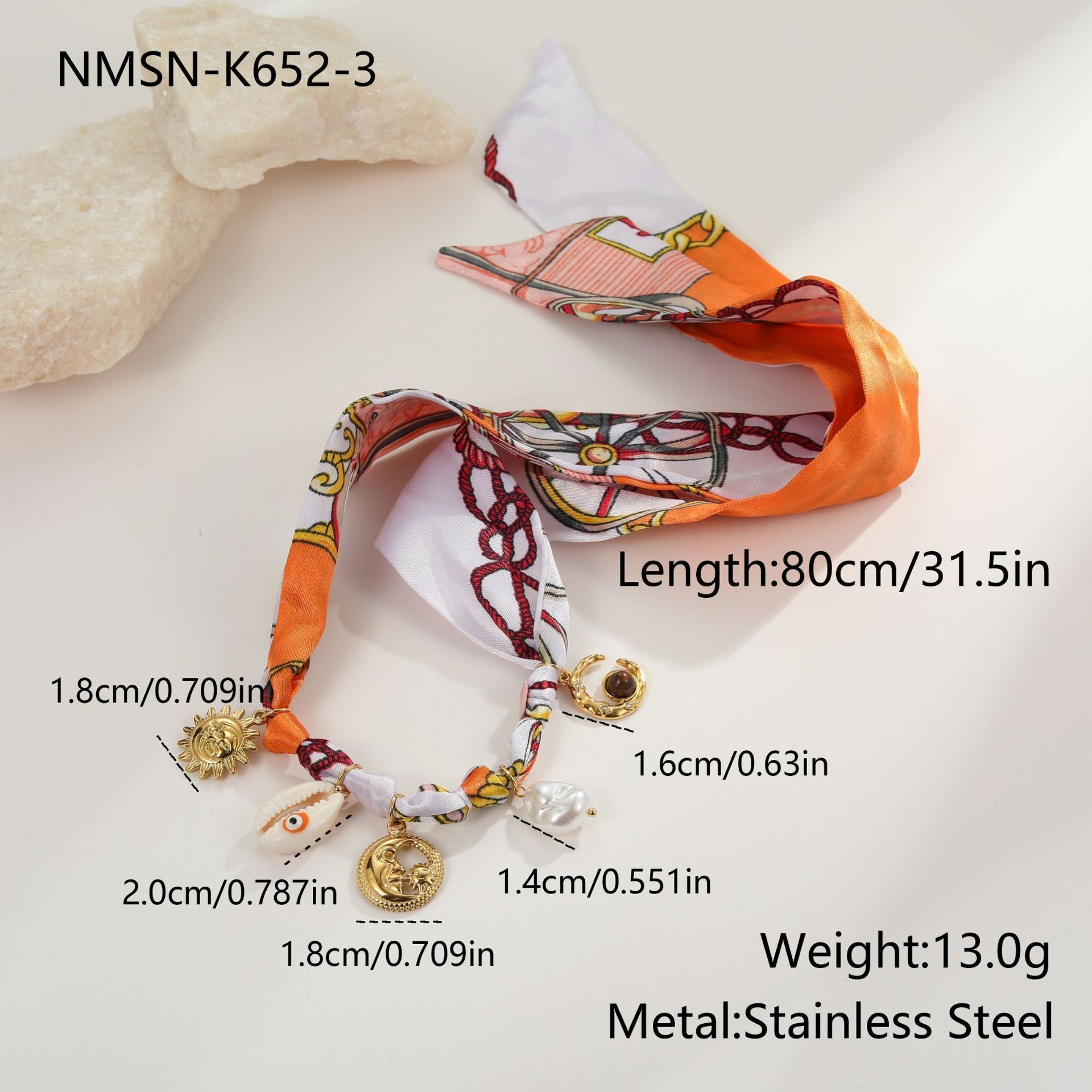European And American Style Autumn And Winter Silk Scarf Series Design Stainless Steel Necklace