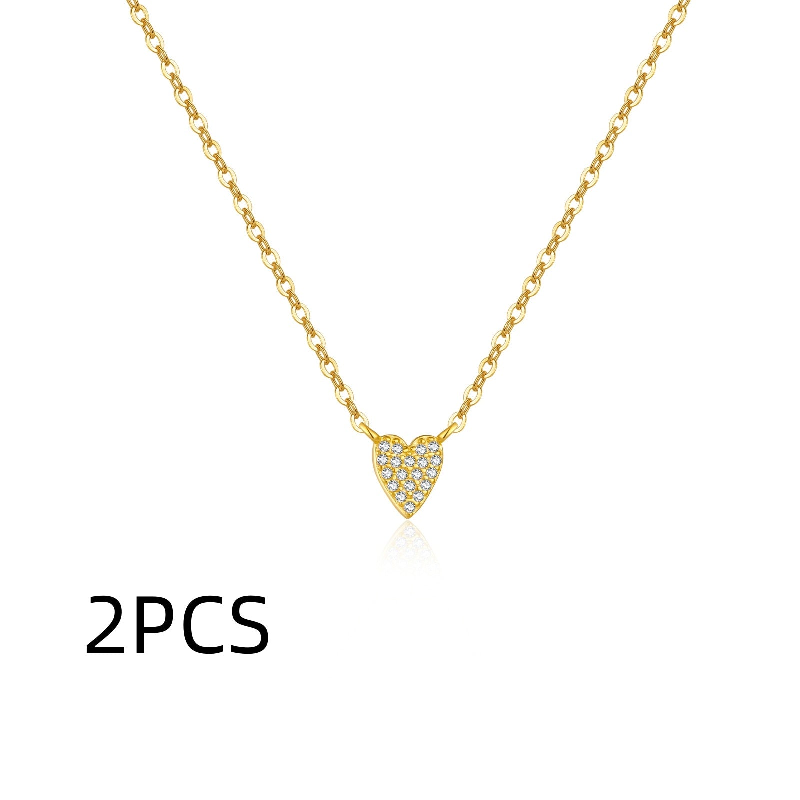 S925 Loving Heart In Sterling Silver Diamond Heart-shaped Pendant Necklace