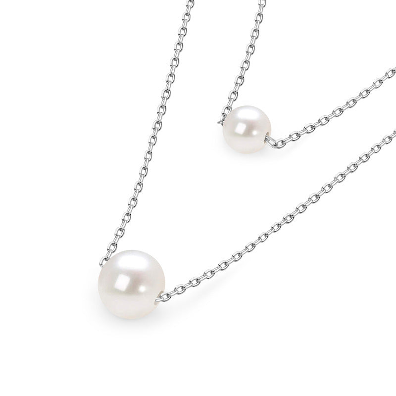 Versatile Double-layer Twin Natural Freshwater Pearl Necklace