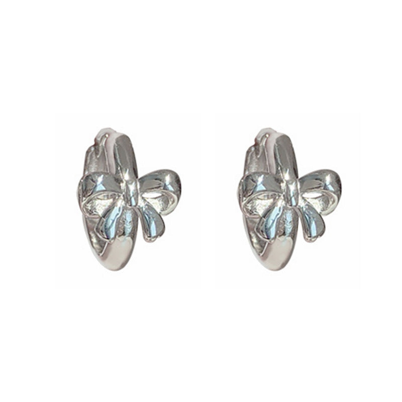 925 Sterling Silver Bow Earrings