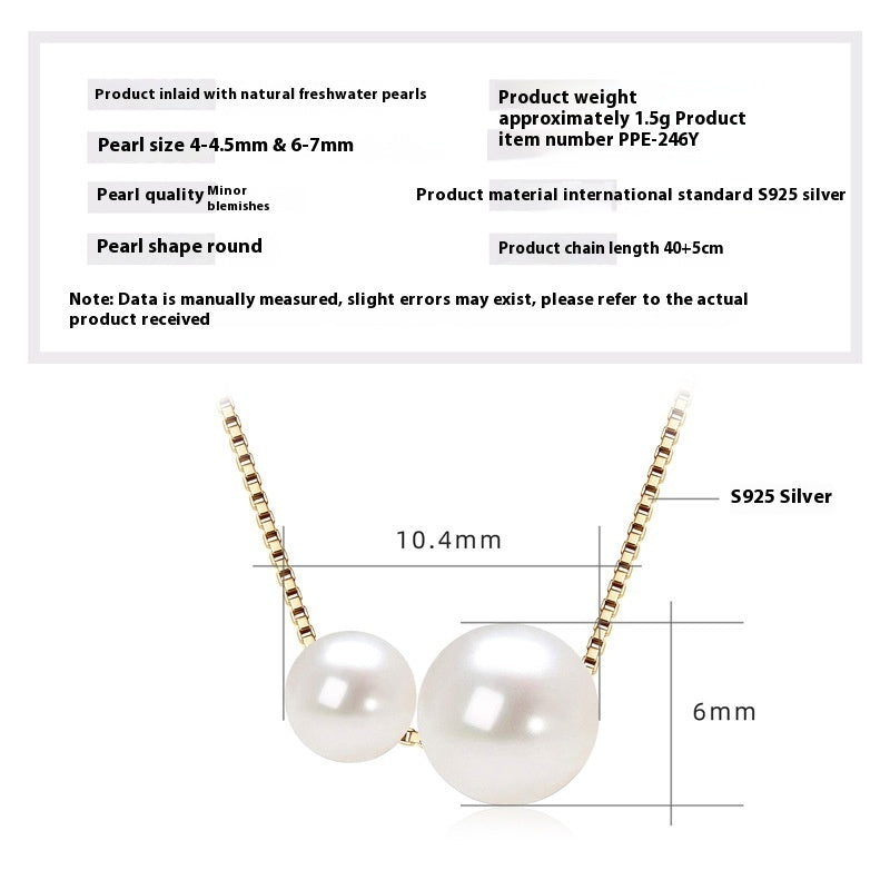Versatile Double-layer Twin Natural Freshwater Pearl Necklace