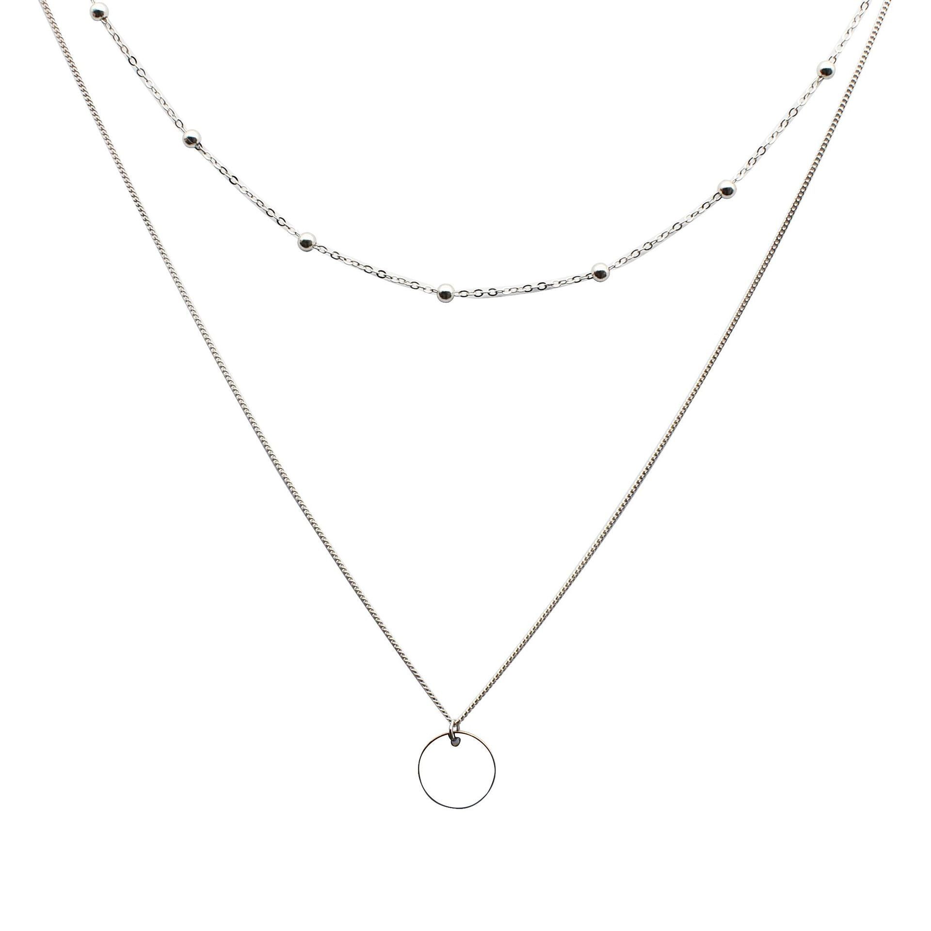 S925 Sterling Silver Choker Round Bead Collarbone Necklace