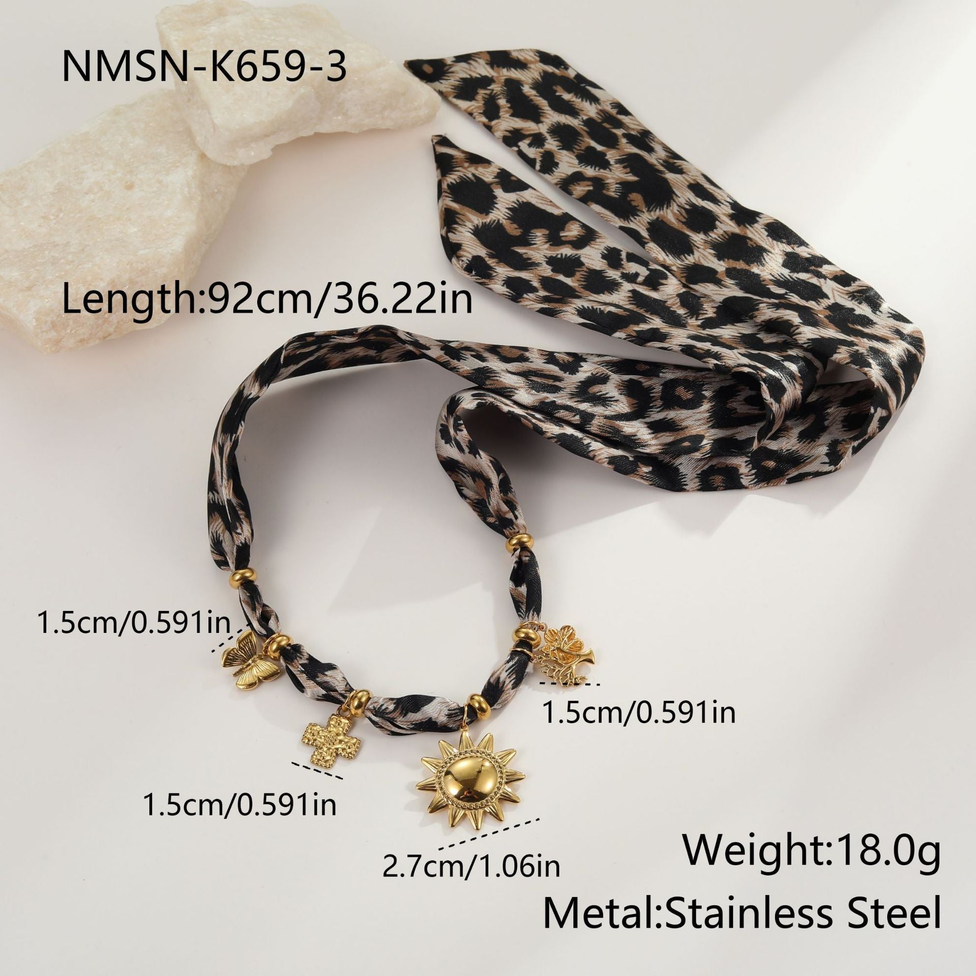European And American Style Autumn And Winter Silk Scarf Series Design Stainless Steel Necklace