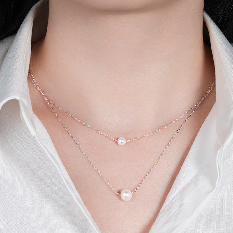 Versatile Double-layer Twin Natural Freshwater Pearl Necklace
