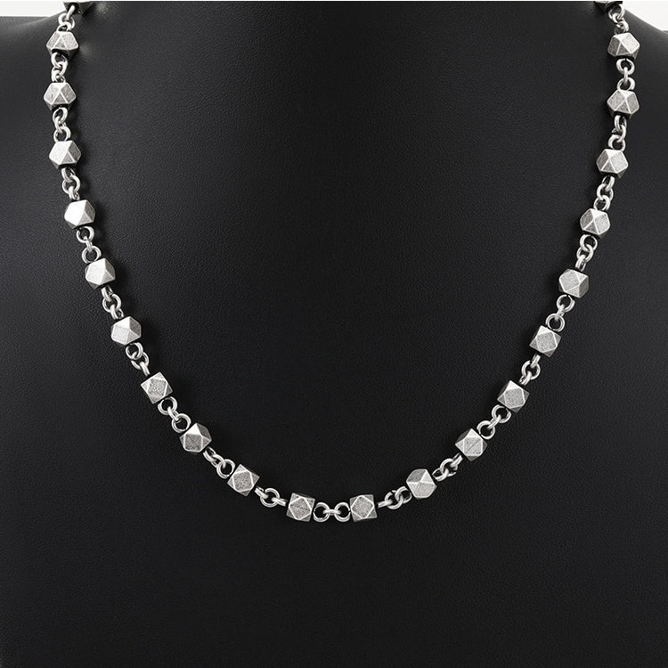 Geometric Block Splicing Hip Hop European And American Personalized Titanium Steel Retro Necklace