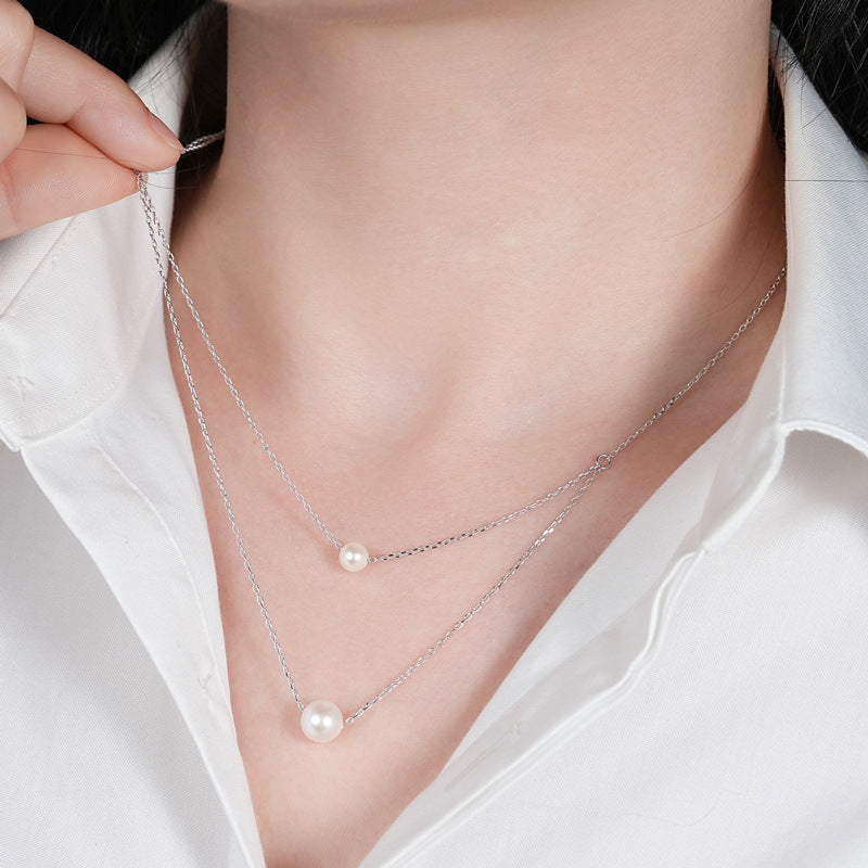 Versatile Double-layer Twin Natural Freshwater Pearl Necklace