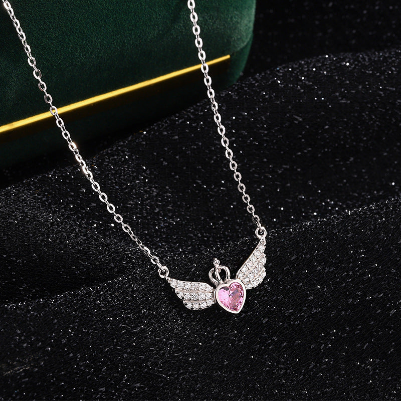 Angel Wings Ins Crown Love Pendant Necklace