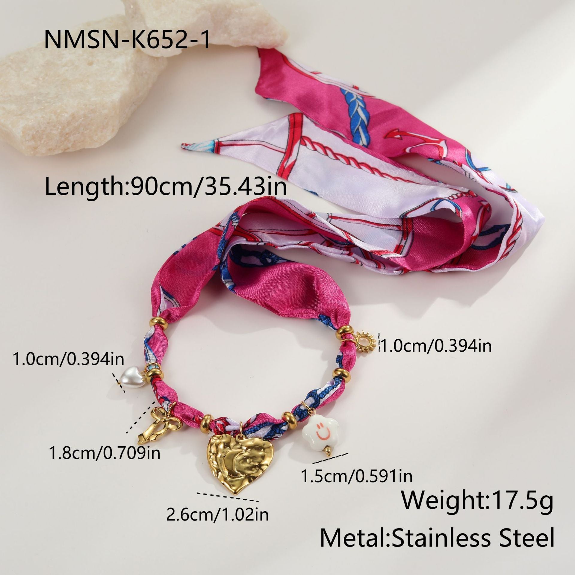 European And American Style Autumn And Winter Silk Scarf Series Design Stainless Steel Necklace