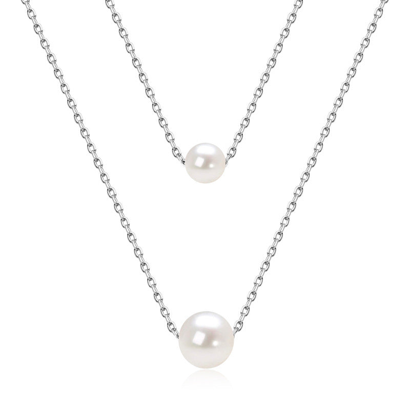 Versatile Double-layer Twin Natural Freshwater Pearl Necklace