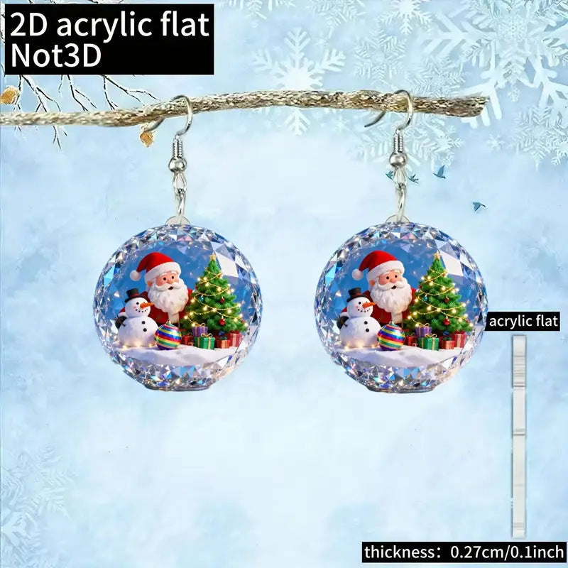 Creative Flat Acrylic Crystal Ball Shape Earrings