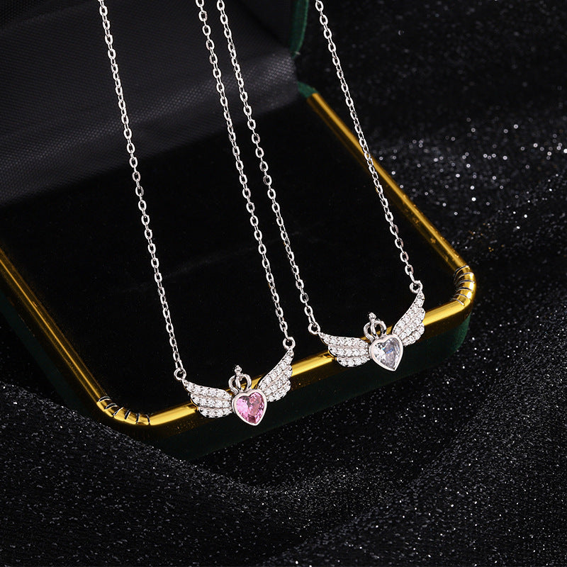 Angel Wings Ins Crown Love Pendant Necklace
