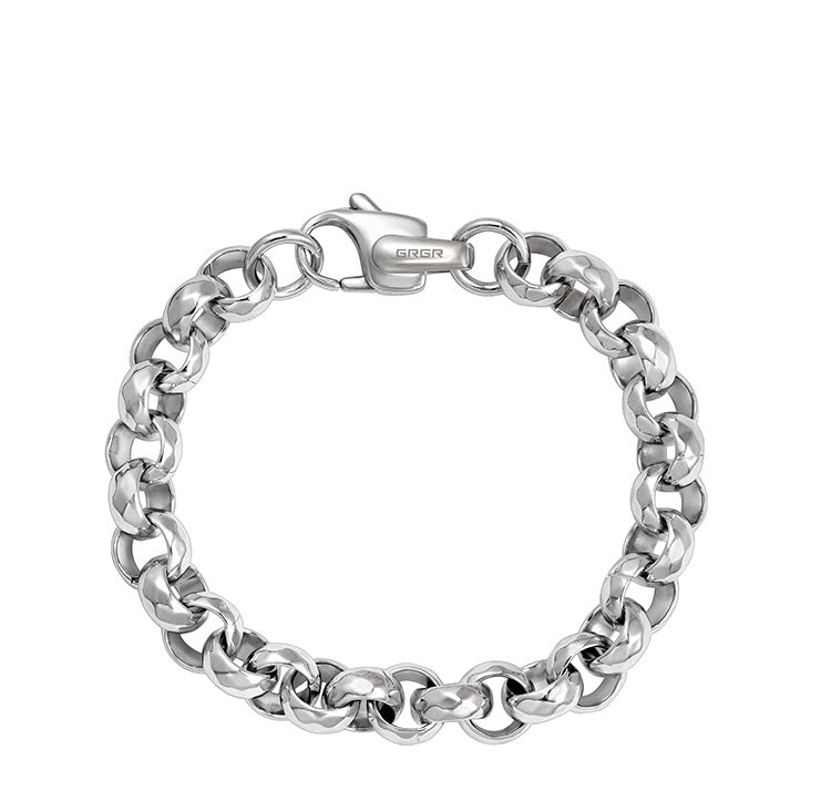 Hip Hop European And American Fashion High-end And Timeless Silver O-ring Titanium Steel Bracelet