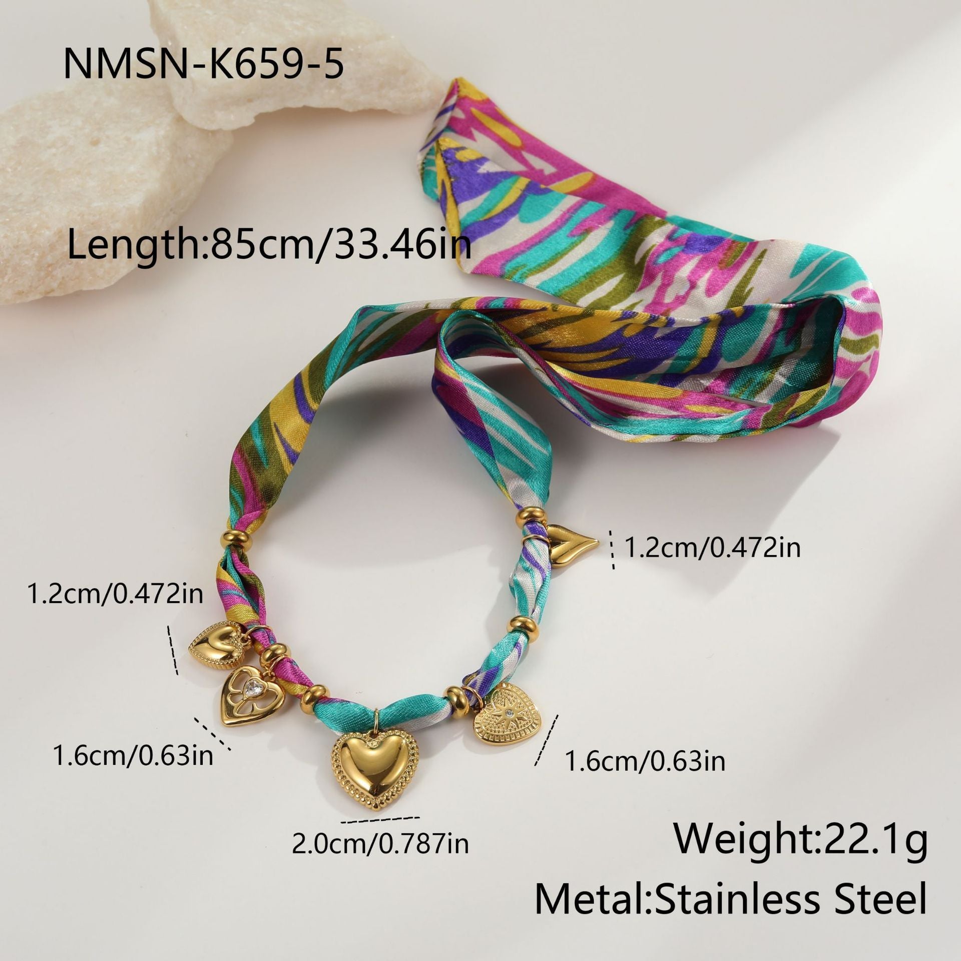 European And American Style Autumn And Winter Silk Scarf Series Design Stainless Steel Necklace