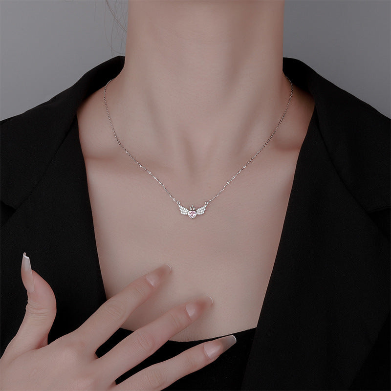 Angel Wings Ins Crown Love Pendant Necklace