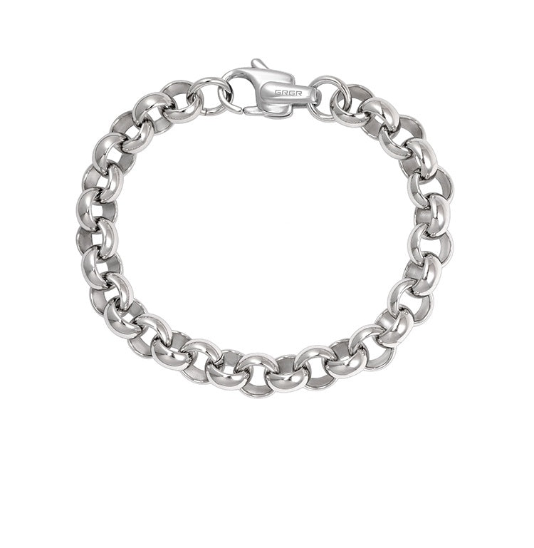 Hip Hop European And American Fashion High-end And Timeless Silver O-ring Titanium Steel Bracelet